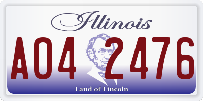 IL license plate A042476