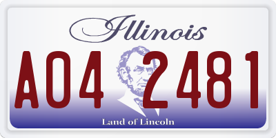 IL license plate A042481