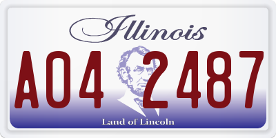 IL license plate A042487