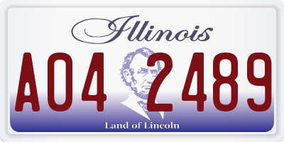 IL license plate A042489