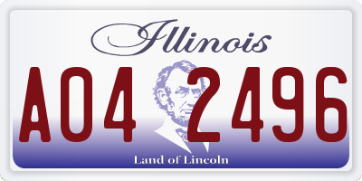 IL license plate A042496