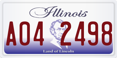 IL license plate A042498
