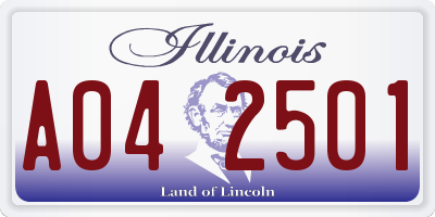 IL license plate A042501