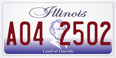 IL license plate A042502