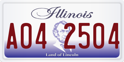 IL license plate A042504