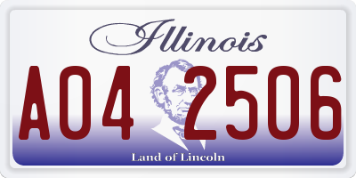 IL license plate A042506