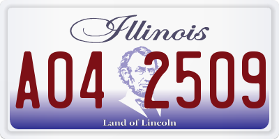 IL license plate A042509
