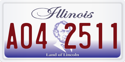IL license plate A042511
