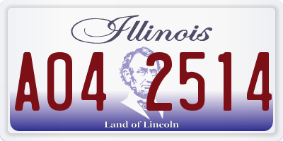 IL license plate A042514