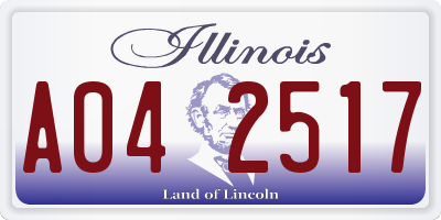 IL license plate A042517