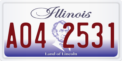 IL license plate A042531