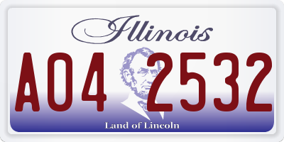IL license plate A042532