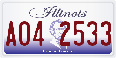 IL license plate A042533