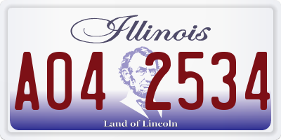 IL license plate A042534