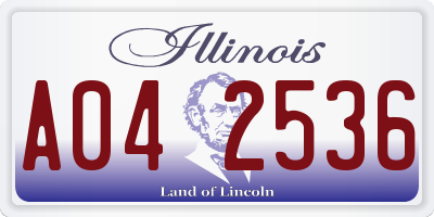 IL license plate A042536