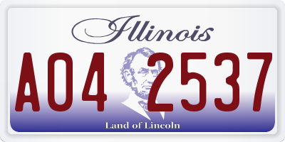IL license plate A042537