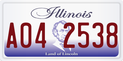 IL license plate A042538