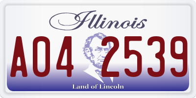 IL license plate A042539