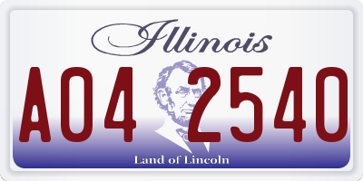 IL license plate A042540
