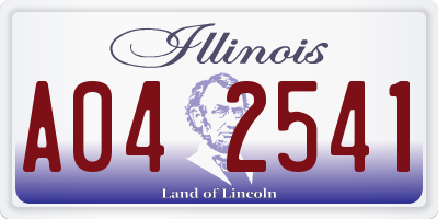 IL license plate A042541
