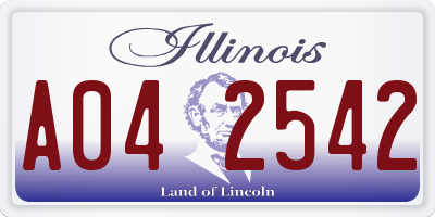 IL license plate A042542