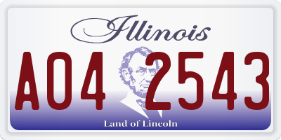 IL license plate A042543