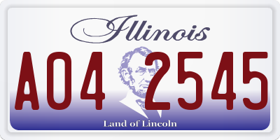 IL license plate A042545