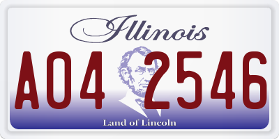 IL license plate A042546