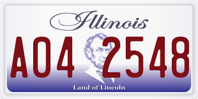 IL license plate A042548