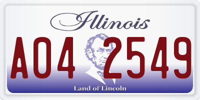 IL license plate A042549