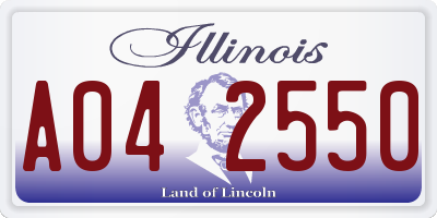 IL license plate A042550