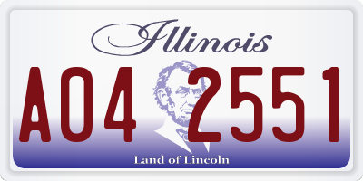 IL license plate A042551