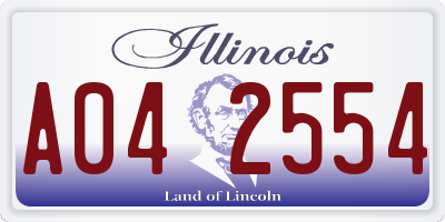 IL license plate A042554