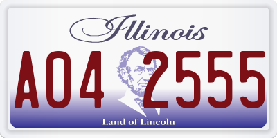 IL license plate A042555