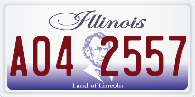 IL license plate A042557