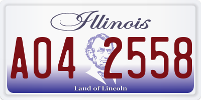 IL license plate A042558