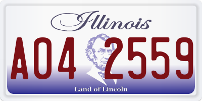 IL license plate A042559