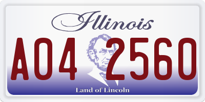 IL license plate A042560