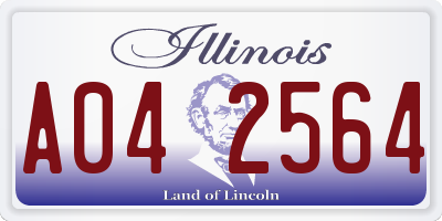 IL license plate A042564