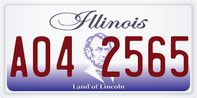 IL license plate A042565