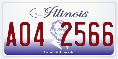 IL license plate A042566