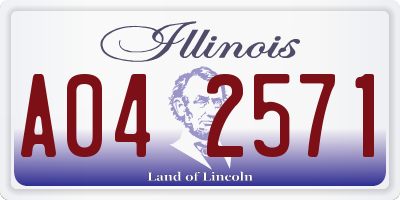 IL license plate A042571