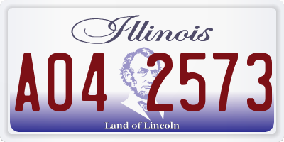 IL license plate A042573