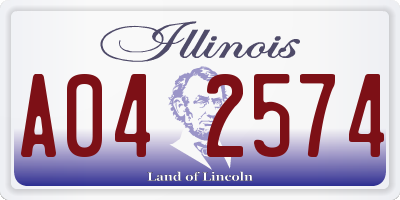 IL license plate A042574