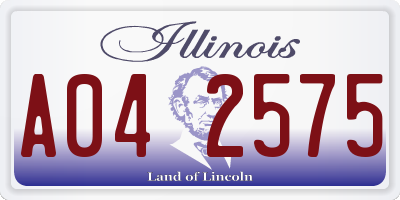 IL license plate A042575