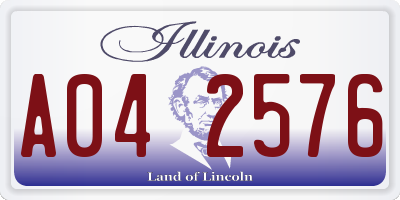 IL license plate A042576