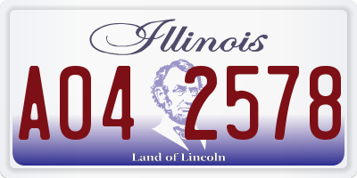 IL license plate A042578