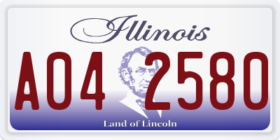 IL license plate A042580