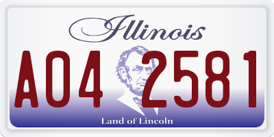 IL license plate A042581