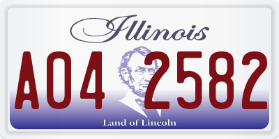 IL license plate A042582